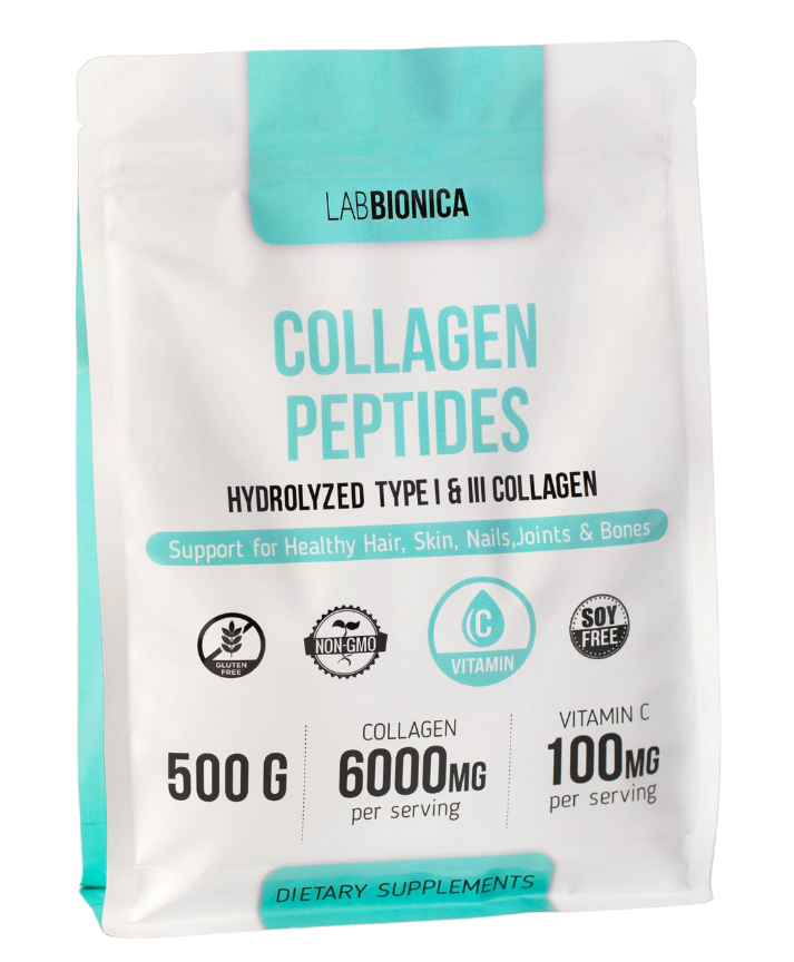 Коллаген говяжий гидролизованный 1 и 3 типа с витамином С COLLAGEN PEPTIDES, 500 г Коллаген говяжий гидролизованный 1 и 3 типа с витамином С COLLAGEN PEPTIDES, 500 г